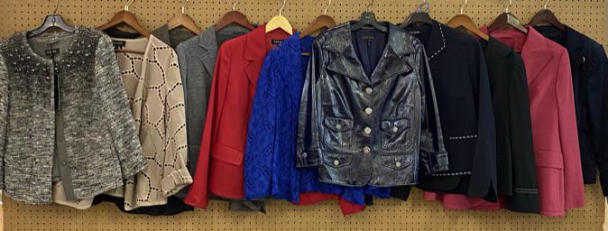 12 LADIES FASHION JACKETS - ESCADA: ESCADA, SIZE 42/44. ALL IN GOOD CONDITION. ONE NEW WITH TAG $2,200.