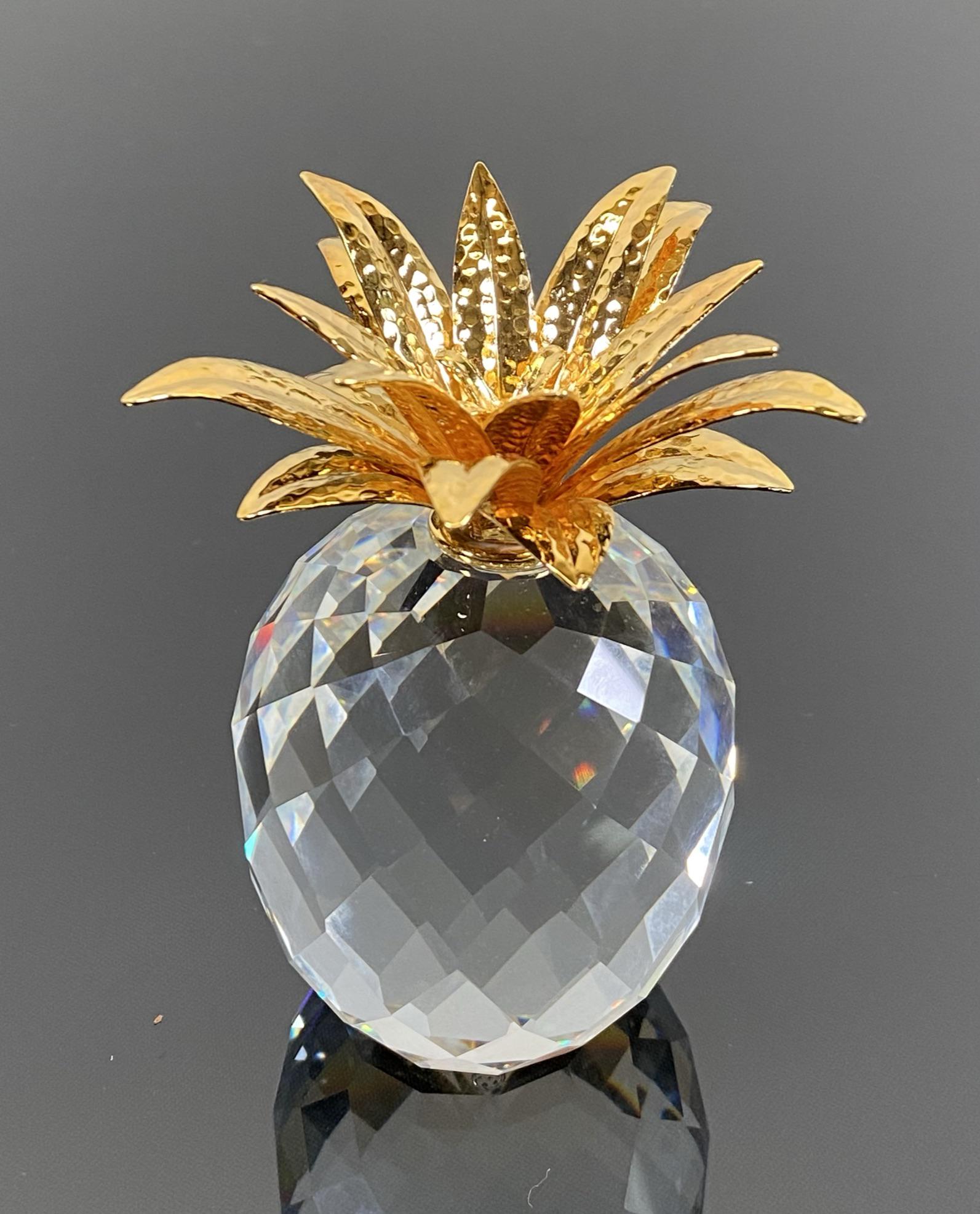 SWAROVSKI CRYSTAL PINEAPPLE: WITH BOX. 4"