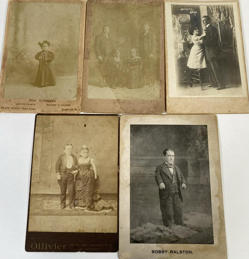 COLLECTION OF DWARF CABINET PHOTOS: MLLE. CORETTA, PRINCESS OLGA, MAGRI, RALSTON.
