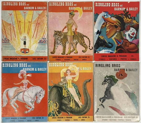 1951 1956 Ringling Bros. Barnum Bailey Circus Programs