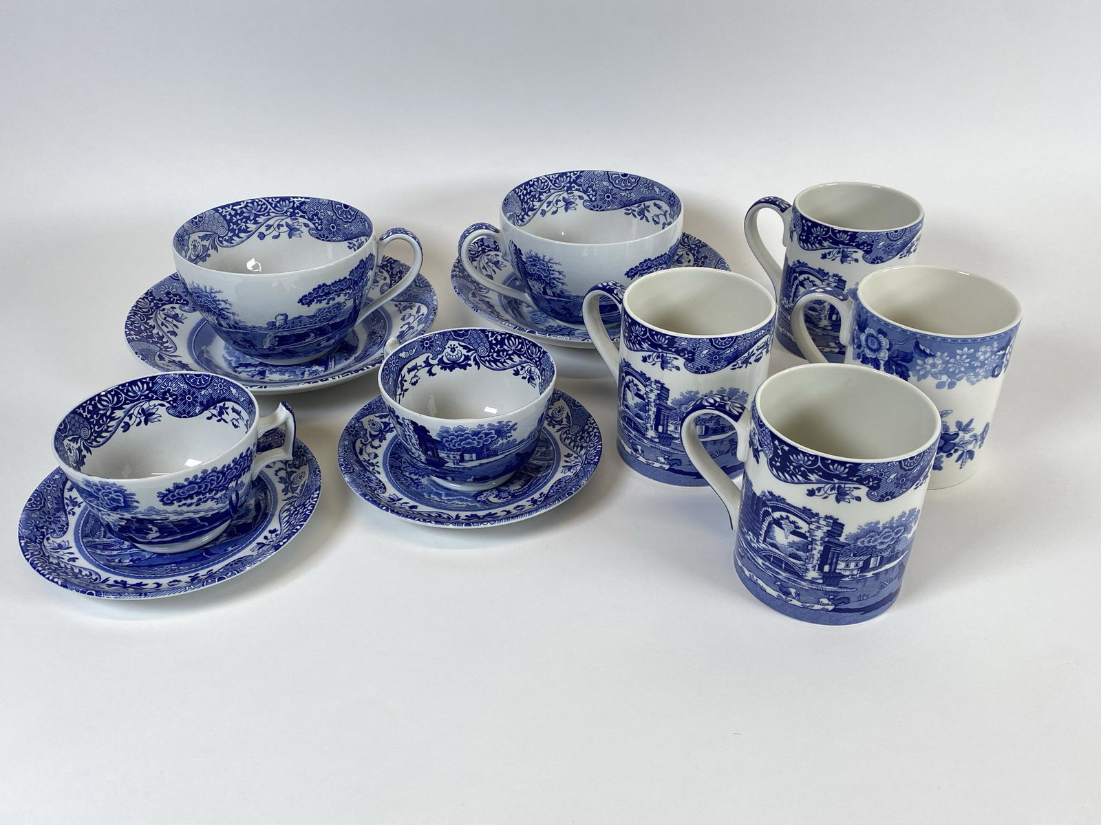 SPODE ITALIAN MUGS: 12 PC. MUST SHIP THIRD PARTY, QUOTES BEFORE BIDDING RECOMMENDED.