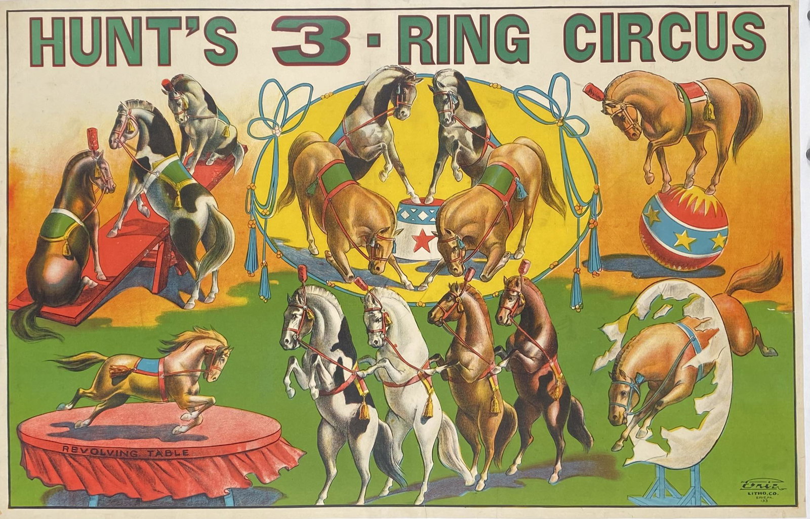 HUNT'S 3-RING CIRCUS POSTER (1 of 1)