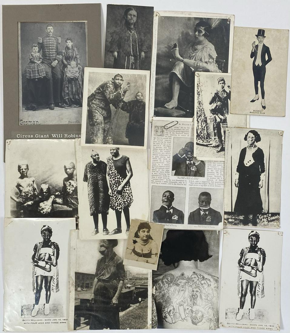 COLLECTION OF SIDESHOW & FREAK PHOTOS/CARDS (1 of 1)