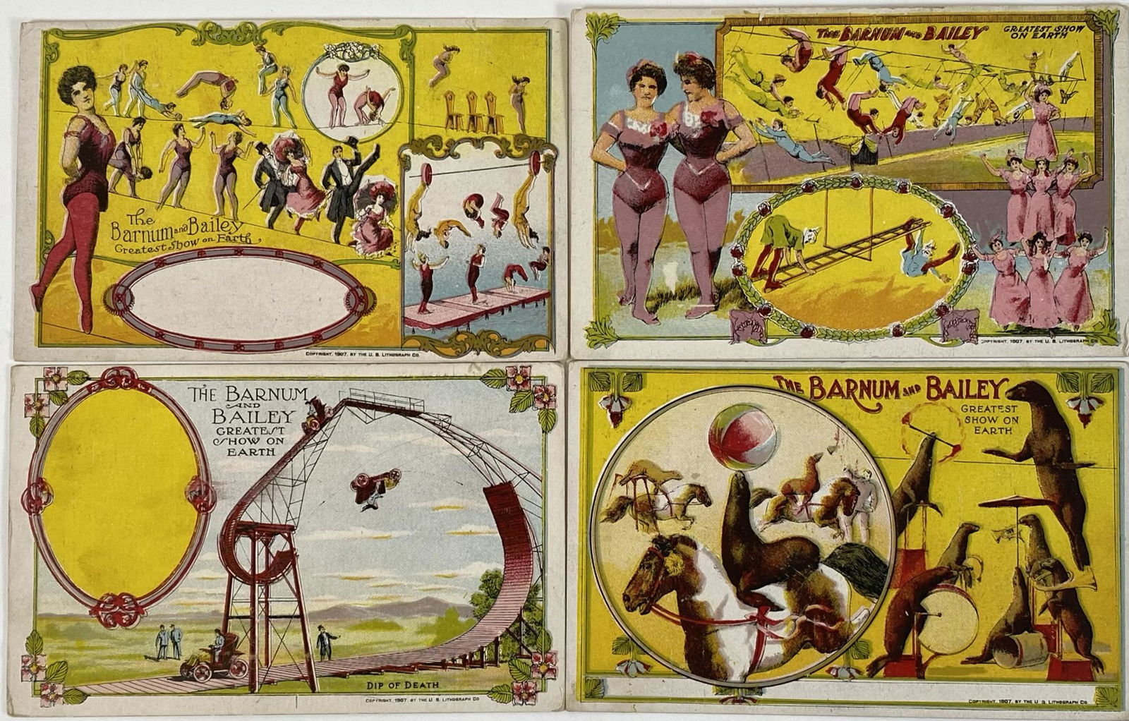 1907 BARNUM & BAILEY CIRCUS POSTCARDS (1 of 1)