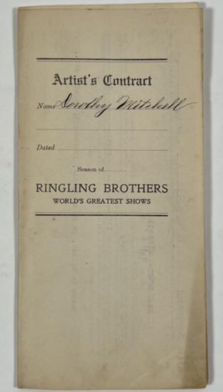 RINGLING BROS. CIRCUS ARTIST'S CONTRACT (1 of 1)