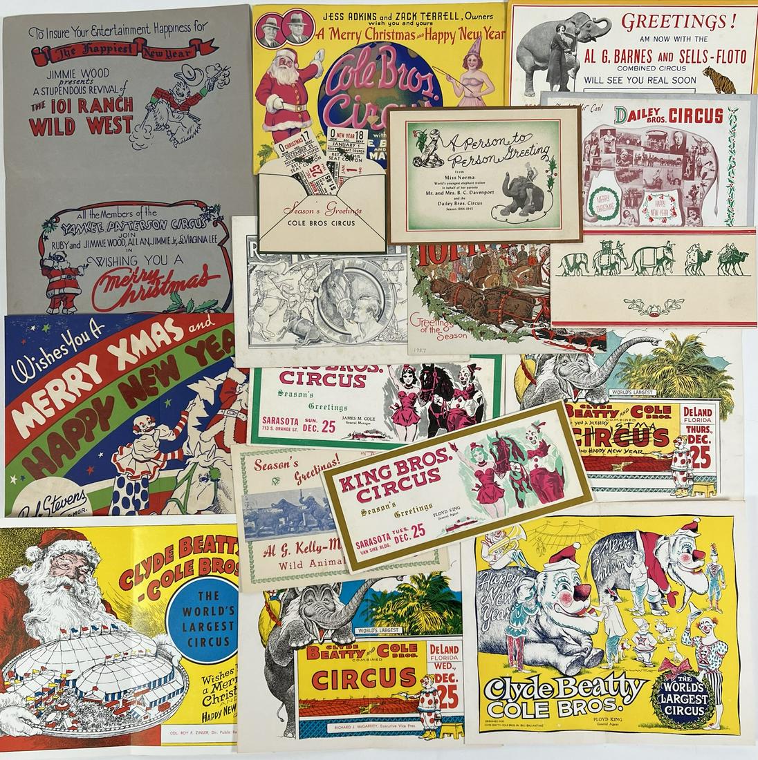 COLLECTION OF CIRCUS HOLIDAY GREETING CARDS (1 of 1)