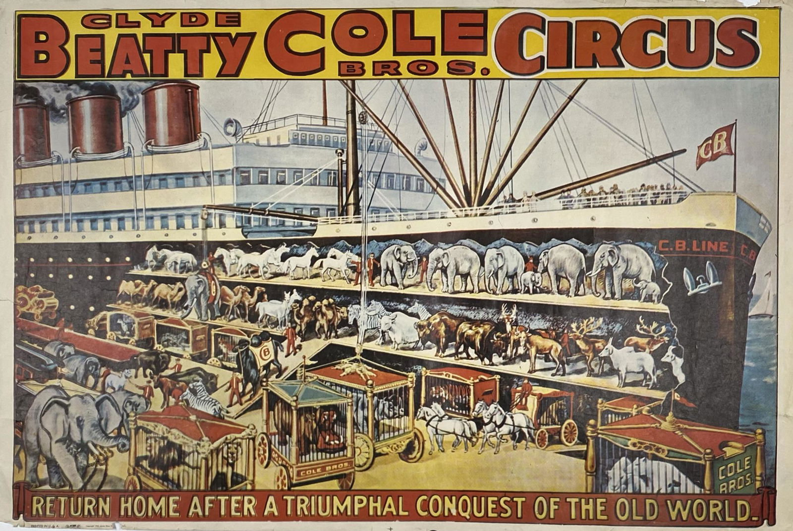 CLYDE BEATTY COLE BROS. CIRCUS POSTER (1 of 1)