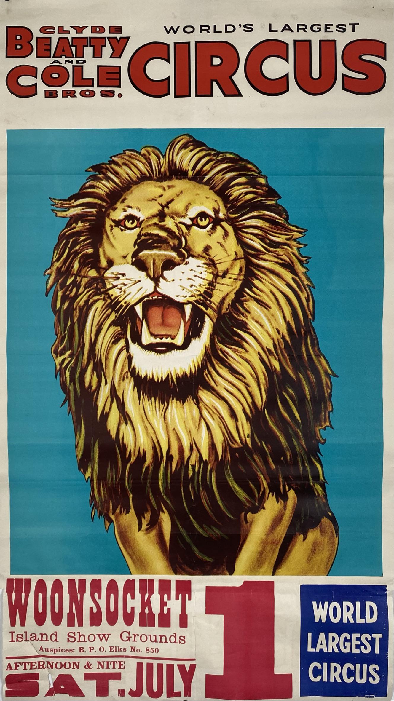 CLYDE BEATTY - COLE BROS. CIRCUS POSTER (1 of 1)