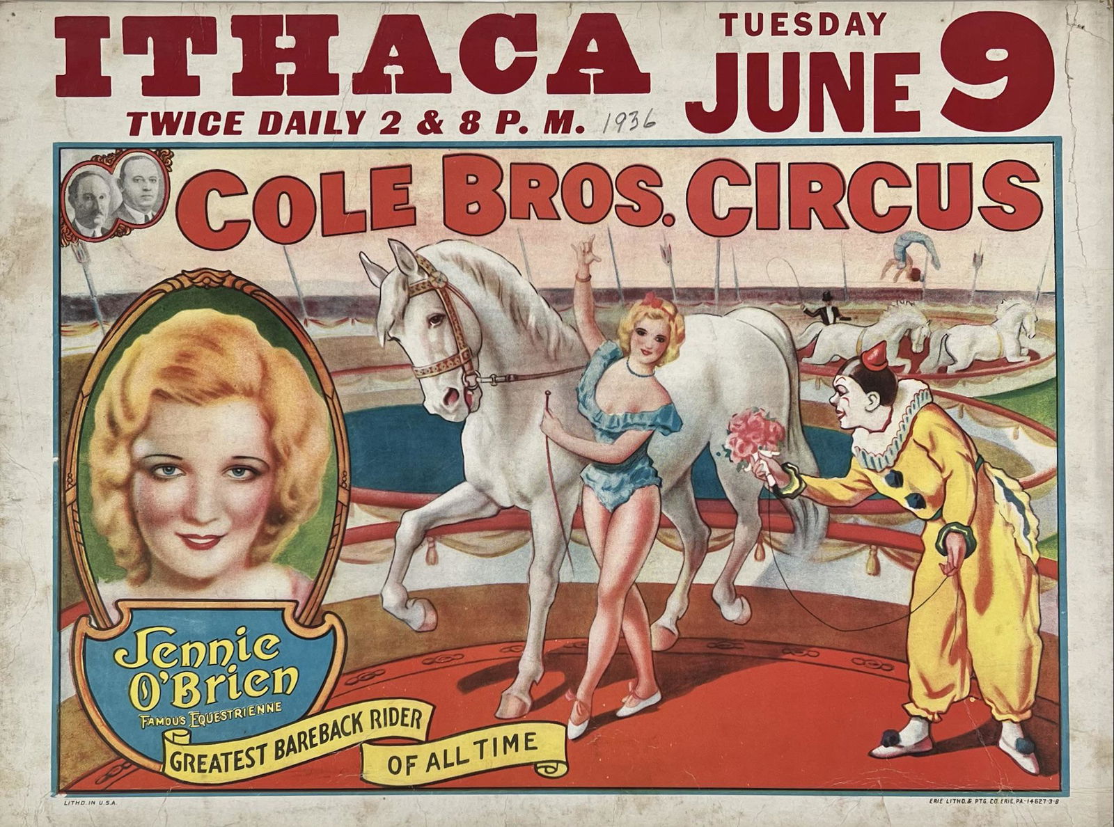 COLE BROS. CIRCUS WINDOW CARD (1 of 1)