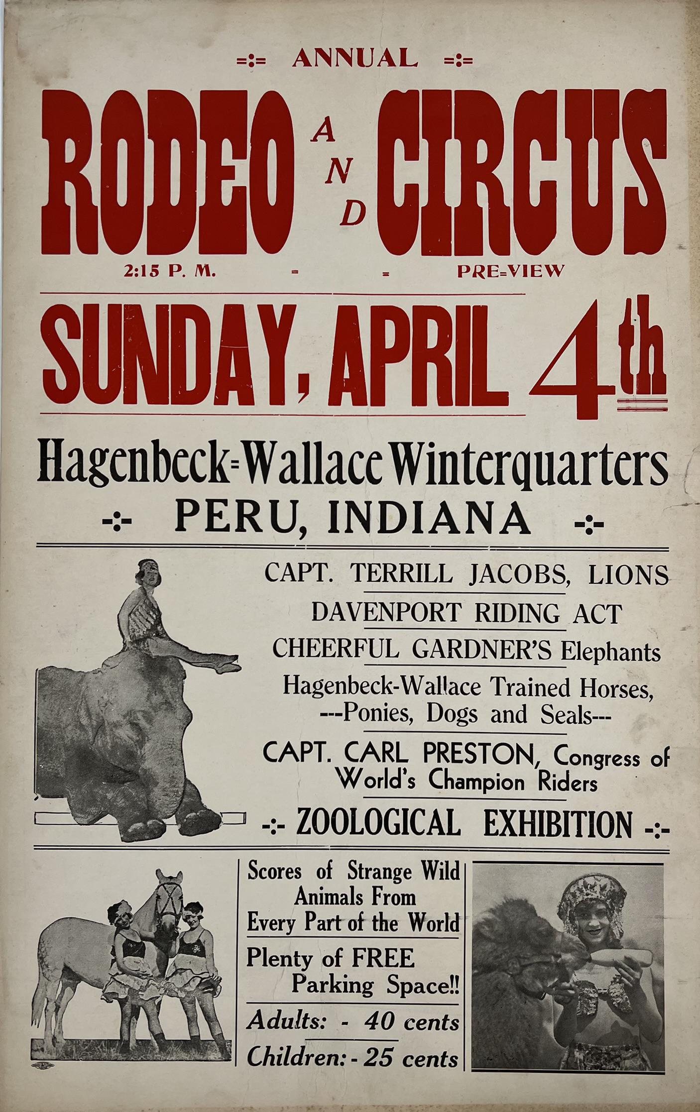 HAGENBECK-WALLACE WINDOW CARD (1 of 1)