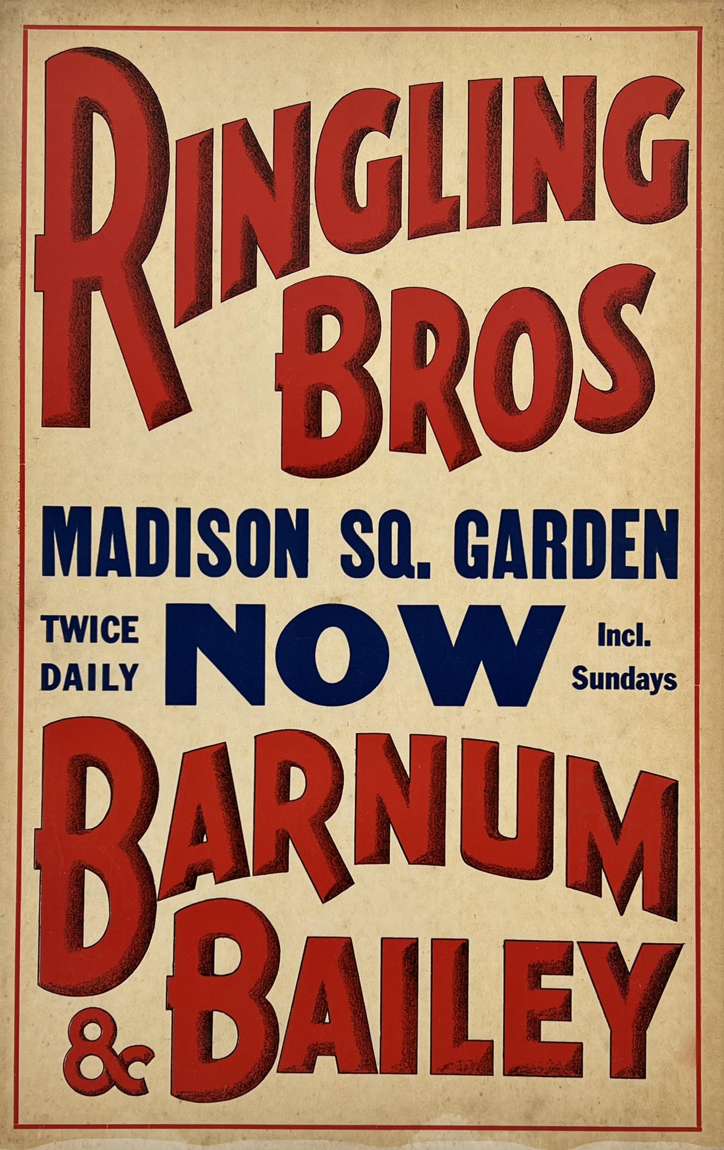 Ringling Calendar 2022 Ringling Bros. Barnum & Bailey Circus Window Card (#0592B) On Feb 12, 2022  | Freedom Auction Company In Fl
