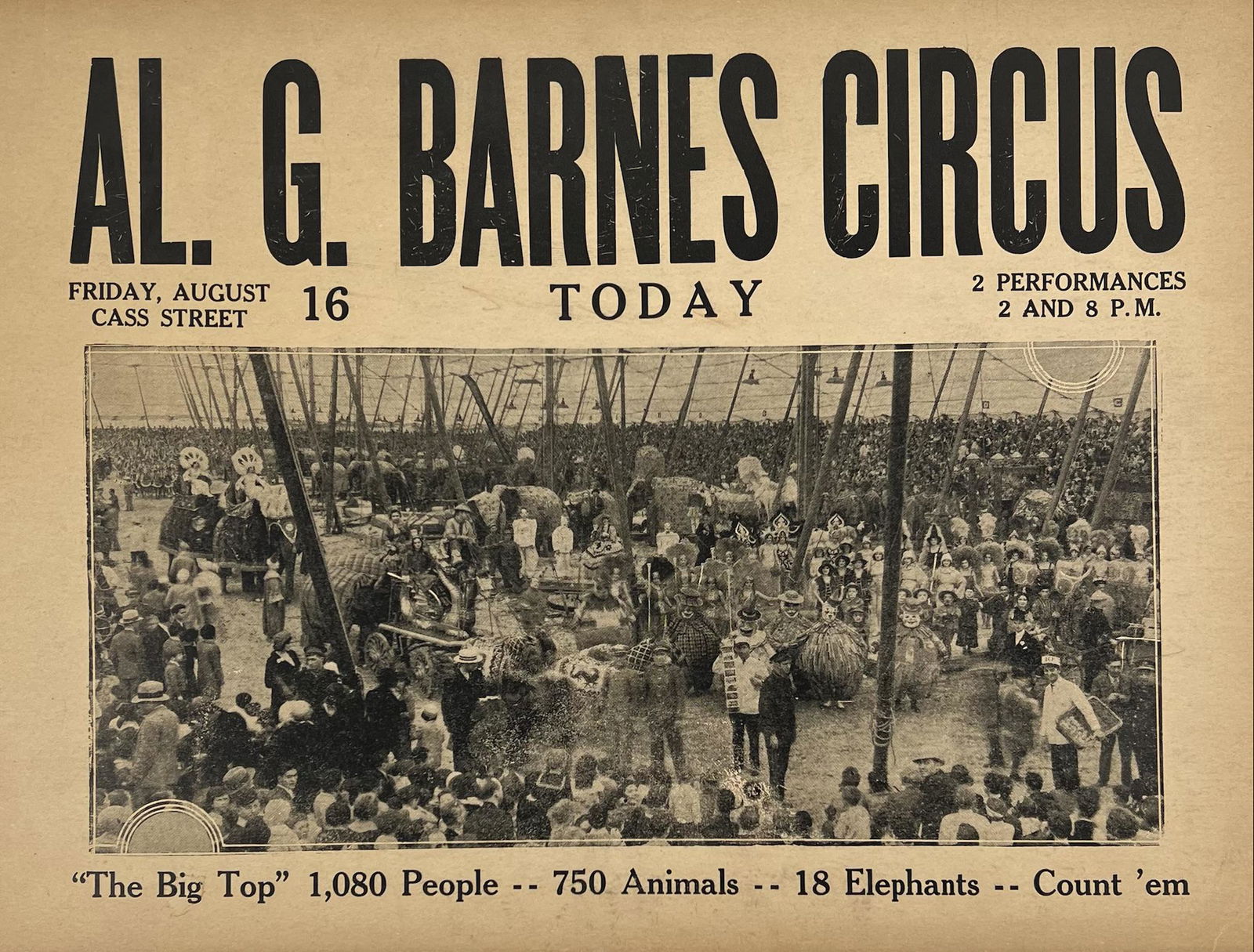 AL G. BARNES CIRCUS WINDOW CARD (1 of 1)