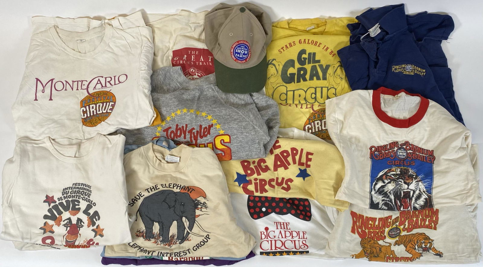 CIRCUS SHOW T-SHIRTS AND CAP: WOODCOCK FAMILY COLLECTION.
