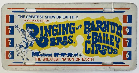 RINGLING BARNUM BAILEY CIRCUS LICENSE PLATE (1 of 1)