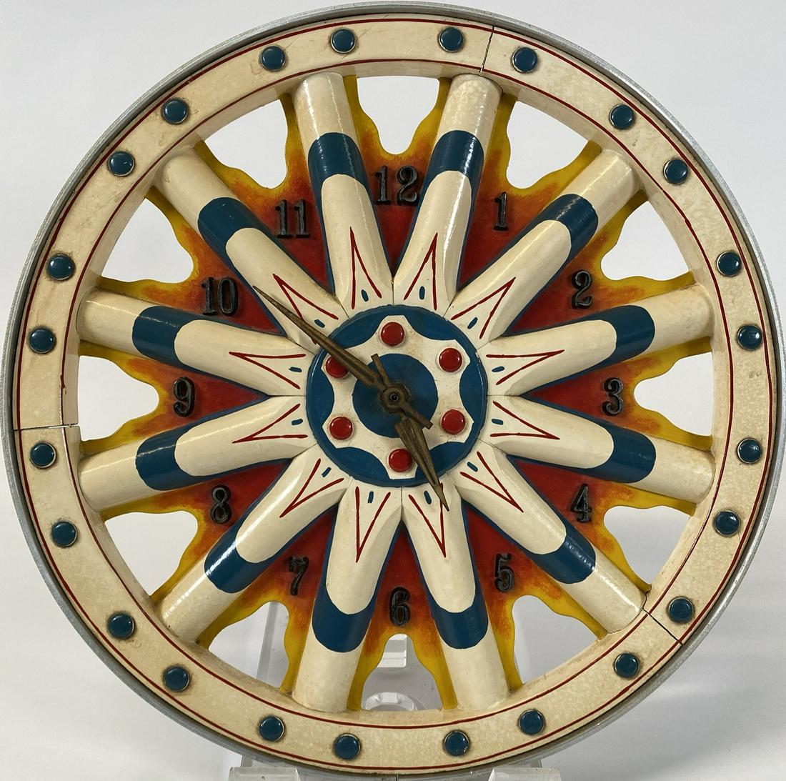 CIRCUS WAGON WHEEL CLOCK (1 of 1)