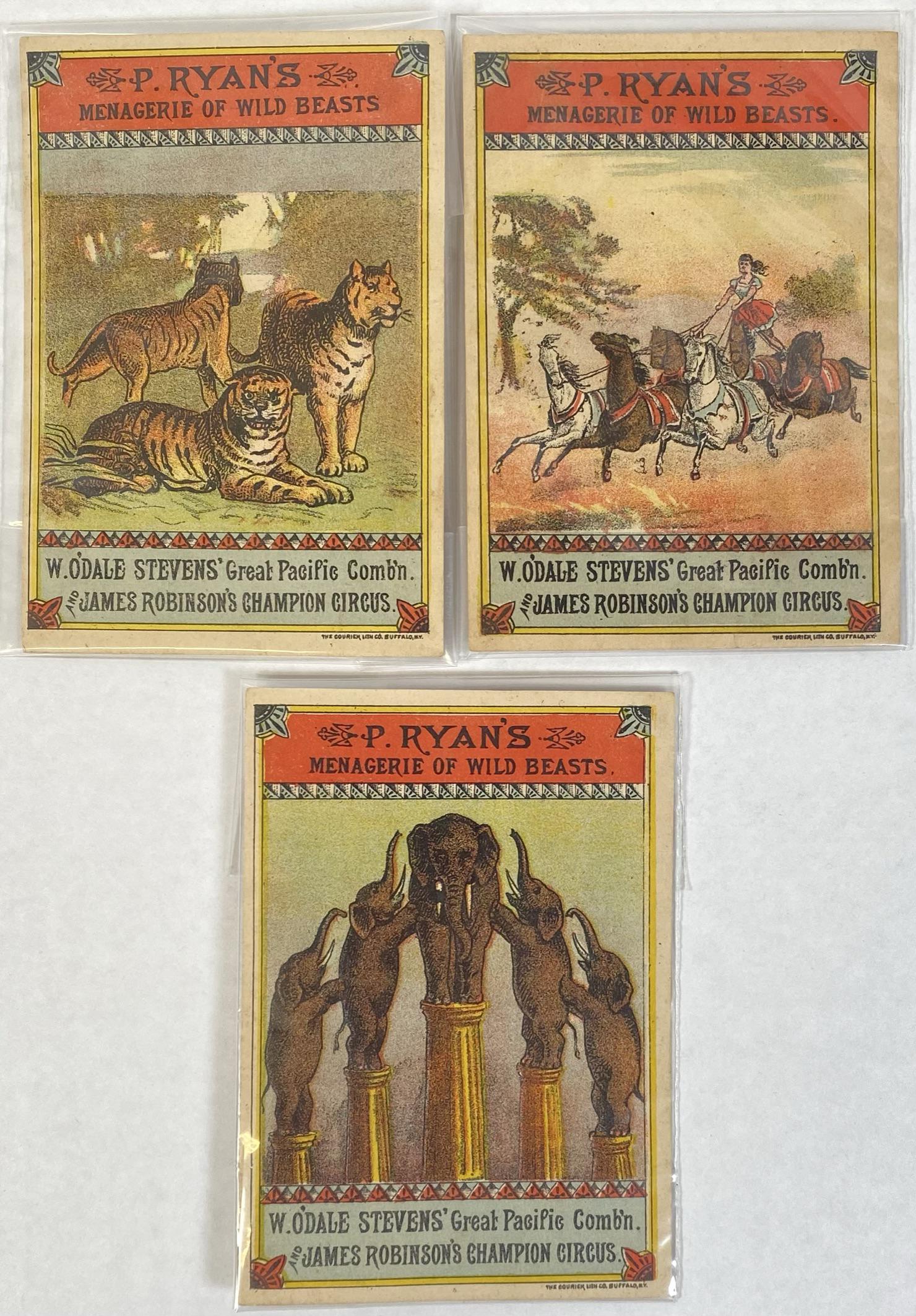 1882 P. RYAN'S MENAGERIE - ROBINSON'S CIRCUS LITHO (1 of 1)