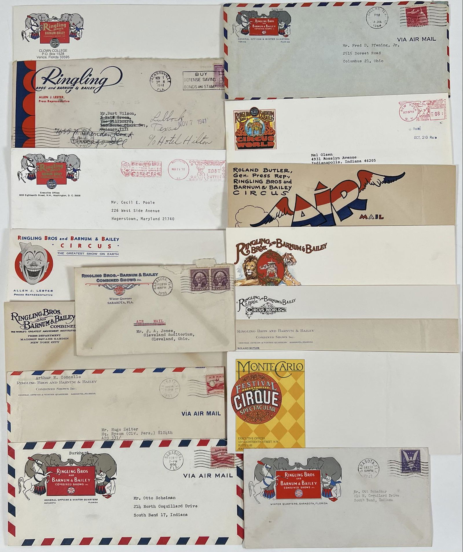 COLLECTION OF CIRCUS ENVELOPES (1 of 1)