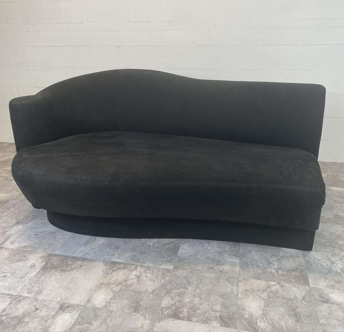 VLADIMIR KAGAN FOR WEIMAN SOFA: ZEBRA PRINT ON BACK, CLEAN. MISSING TAG.