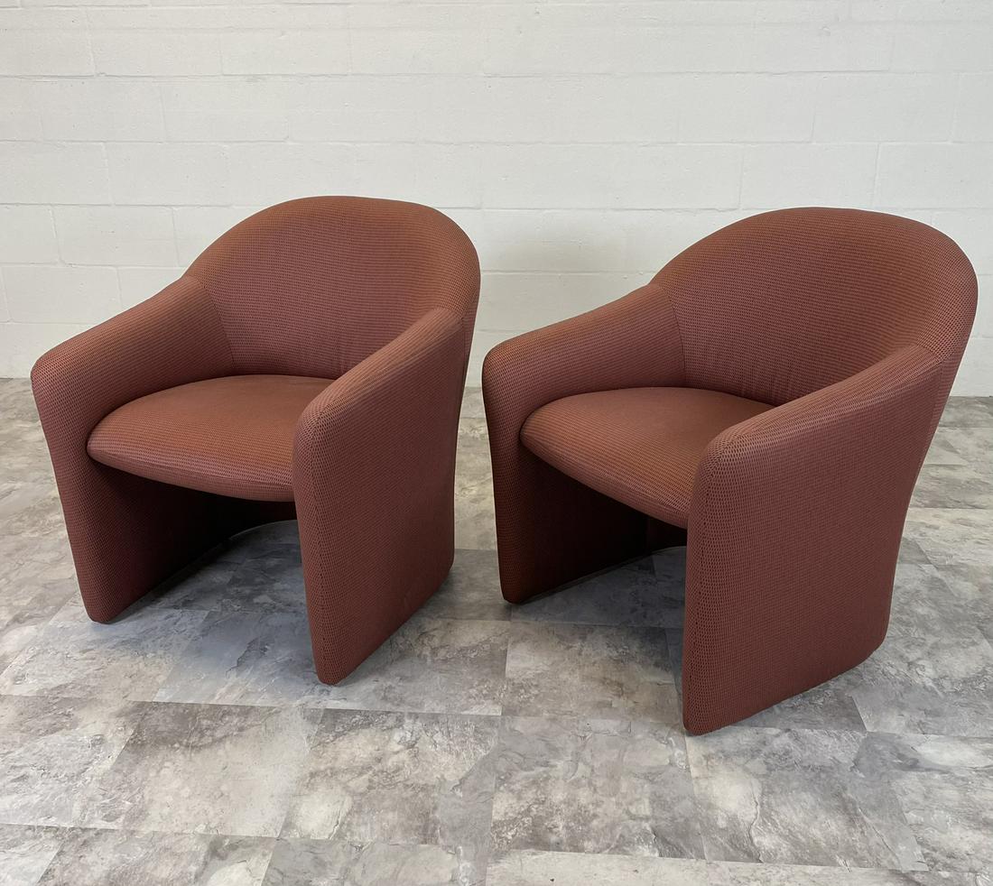 BRAYTON INTERNATIONAL CHAIRS: PAIR OF ARM CHAIRS, LABELED.