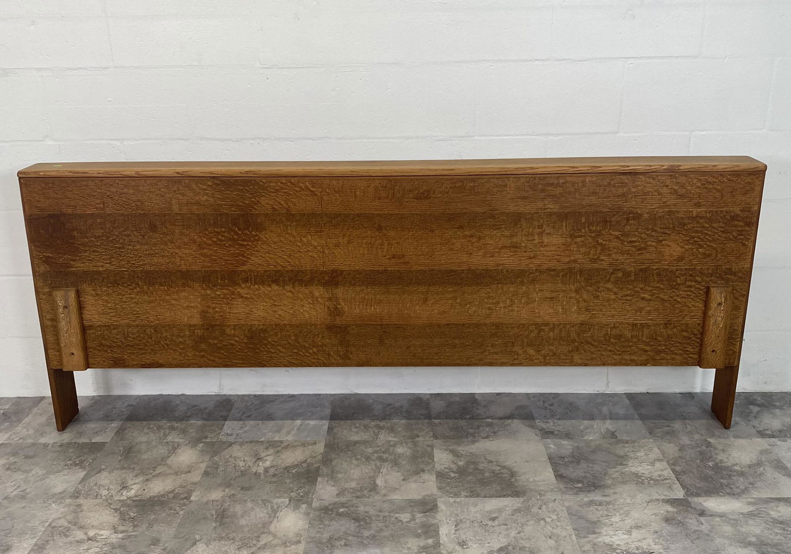 HIDDEN BAR MCM HEADBOARD: KING SIZE HEADBOARD WITH FLIP TOP REVEALING HIDDEN BAR WITH STORAGE FOR BOTTLES AND BARWARE.