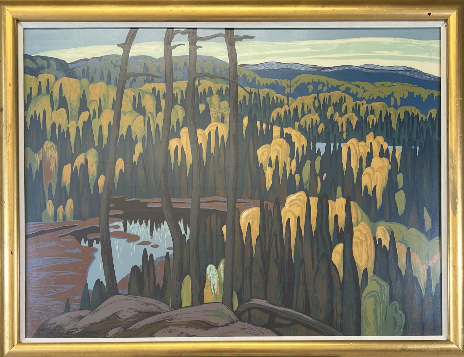 LAWREN STEWART HARRIS SILKSCREEN: ALGOMA COUNTY - SAMPSON - MATTHEWS. 30"X40"