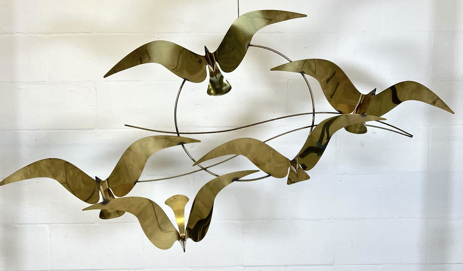 CURTIS JERE METAL WALL ART SCULPTURE: SIGNED. 26"X60"