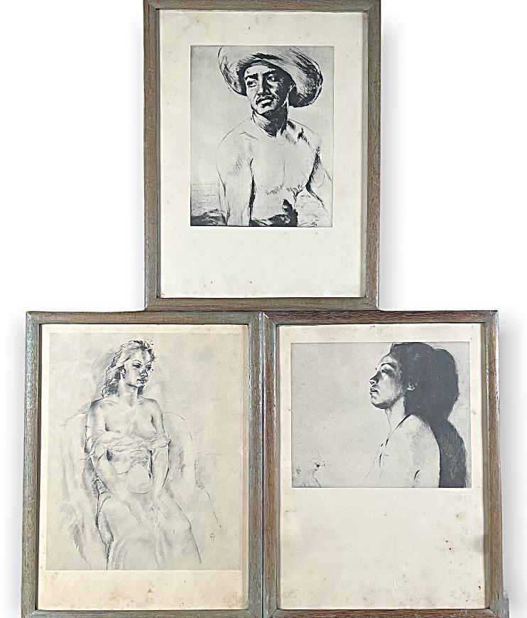 JOHN KELLY ETCHING PRINTS FROM BOOK: SET OF THREE ETCHINGS BY JOHN KELLY (HAWAII, 20TH C.). FRAMED, 13"X16"