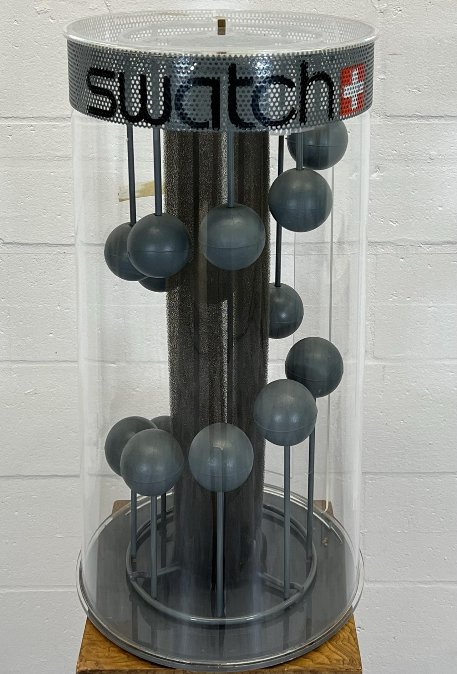 SWATCH RETAIL DISPLAY CABINET: WITH KEY. 24"H