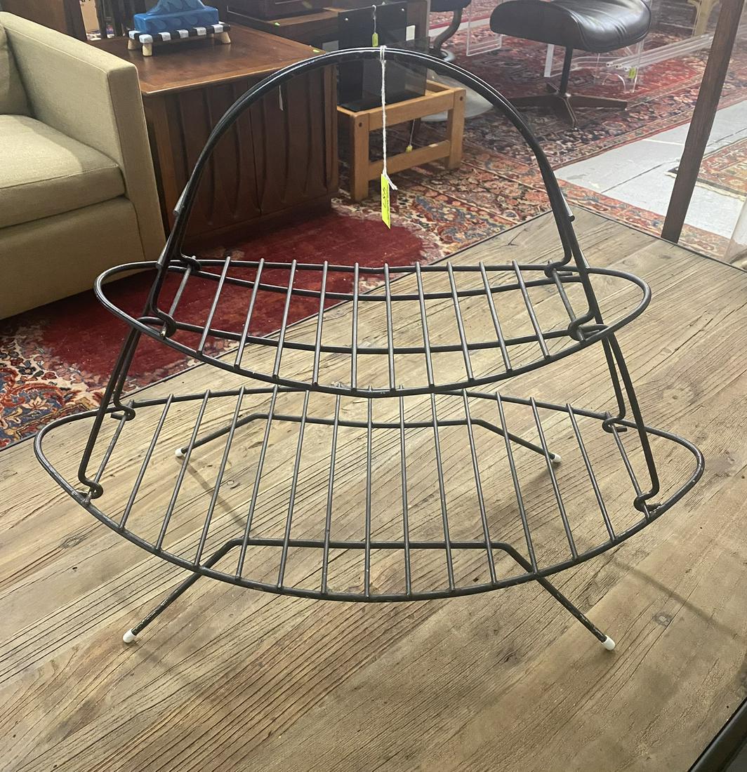 IRON FIREPLACE LOG BASKET: 20"H