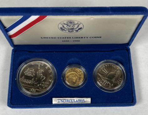 1986 U.S. LIBERTY THREE COIN - GOLD (1 of 1)