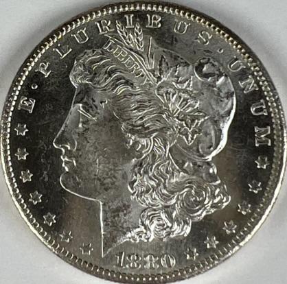 1880-S MORGAN SILVER DOLLAR (1 of 2)