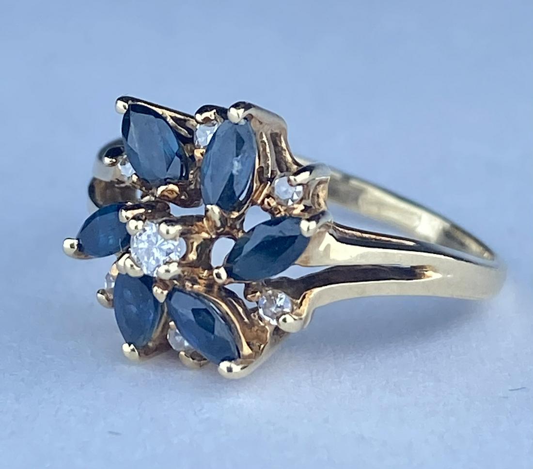 14K GOLD DIAMOND SAPPHIRE LADIES RING (1 of 1)