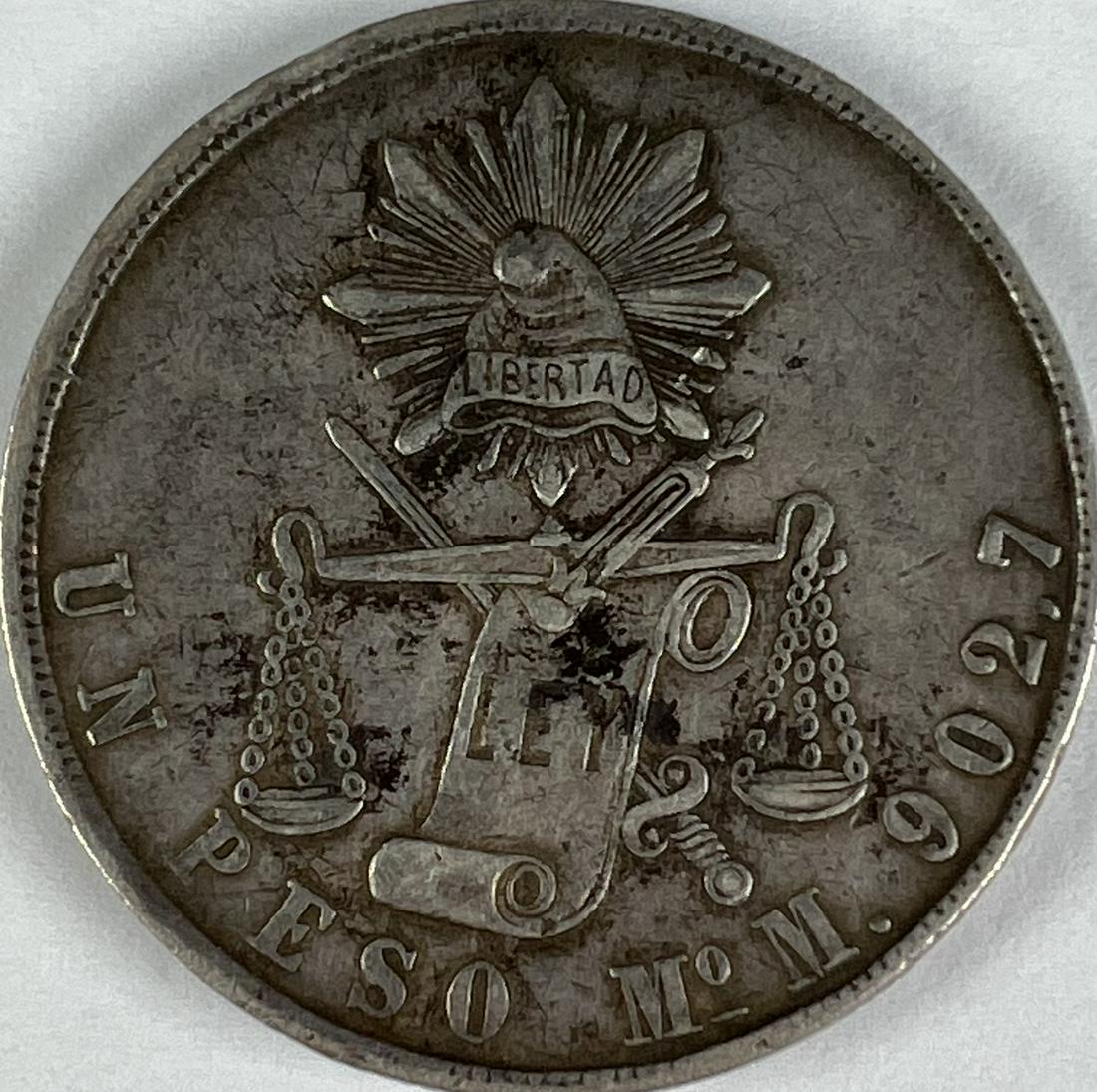 1871 MO.M MEXICO ONE PESO LIBERTAD (1 of 2)