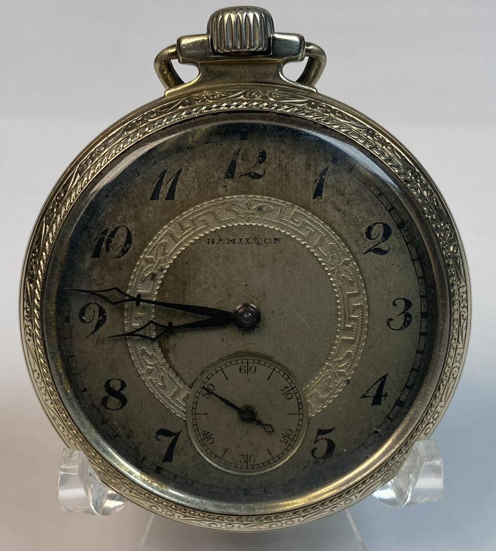 1927 HAMILTON GOLD-FILLED POCKETWATCH (1 of 3)
