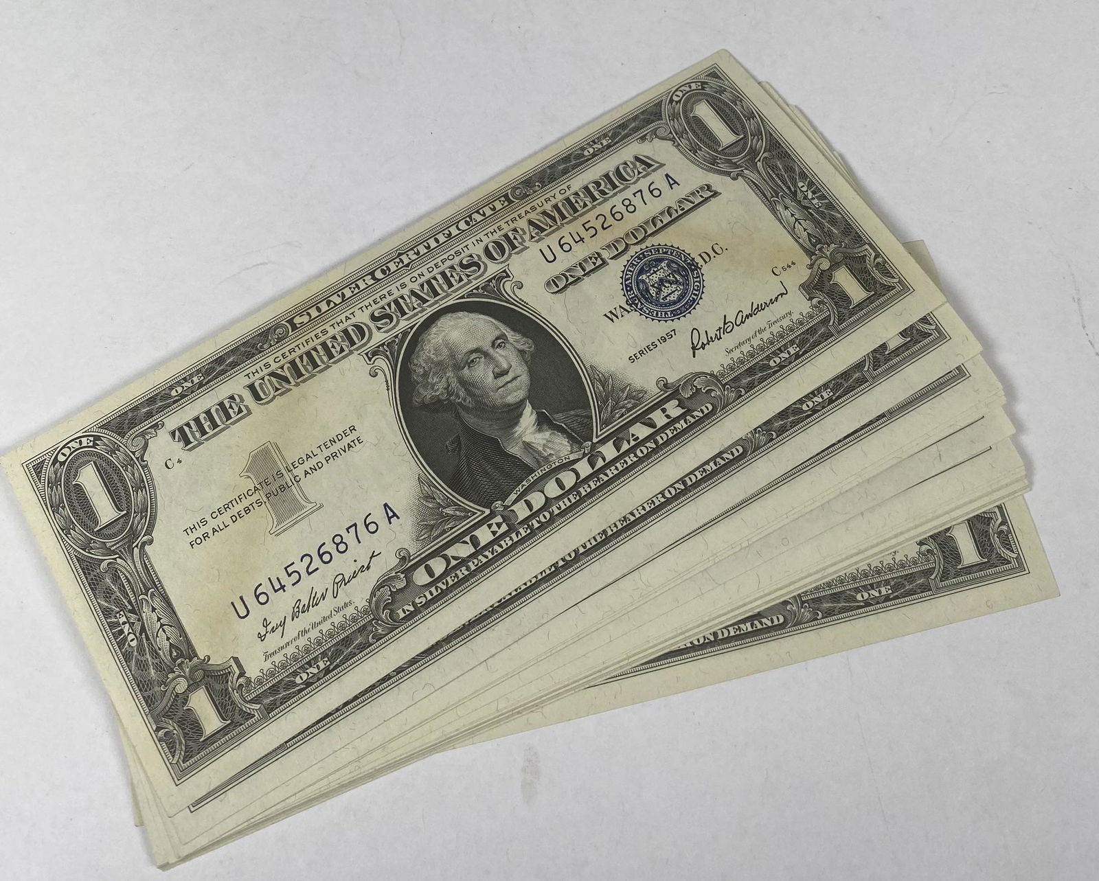 1957 U.S. $1 SILVER CERTIFICATES - CONSECUTIVE (1 of 1)