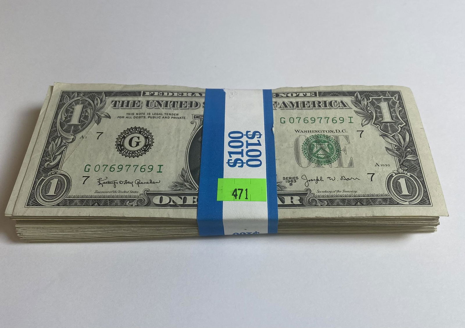 1963 U.S. $1 NOTES - JOSEPH BARR (1 of 1)