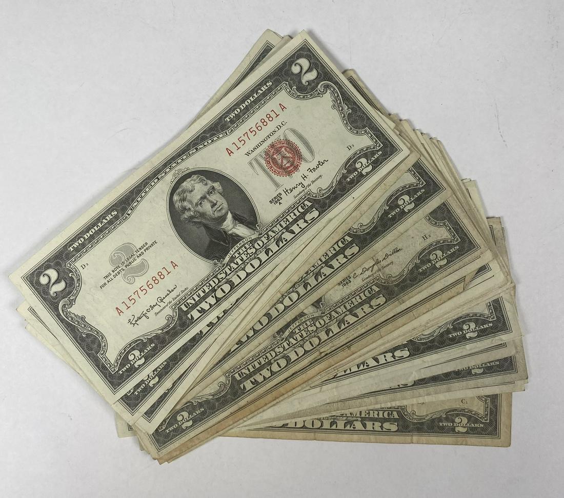 COLLECTION OF 1963 U.S. $2 NOTES (1 of 1)