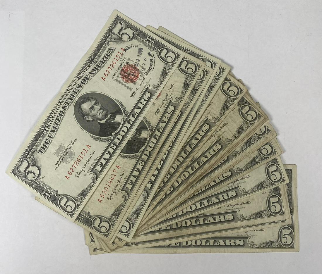 COLLECTION OF 1963 U.S. $5 NOTES (1 of 1)