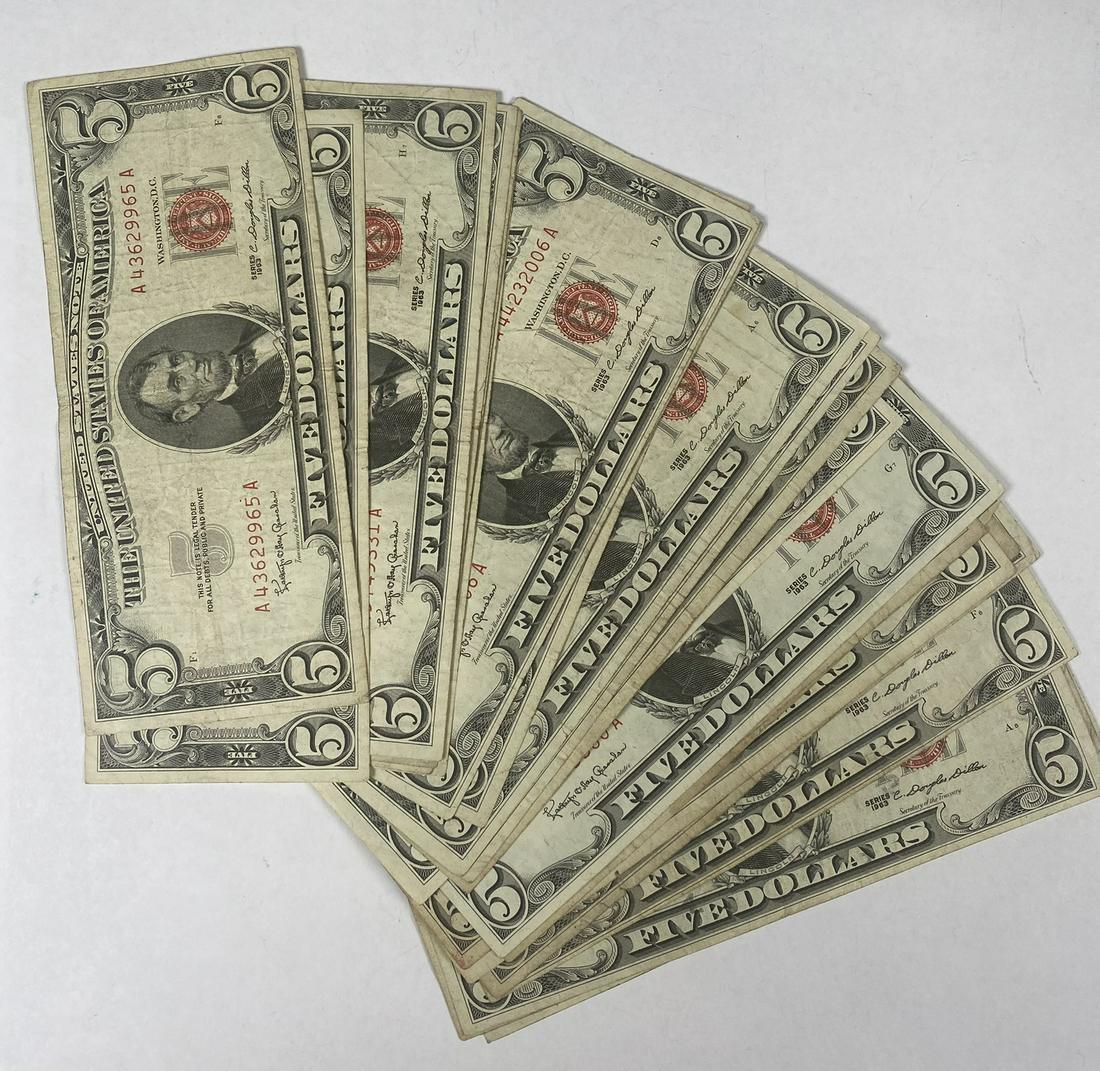 COLLECTION OF 1963 U.S. $5 NOTES (1 of 1)