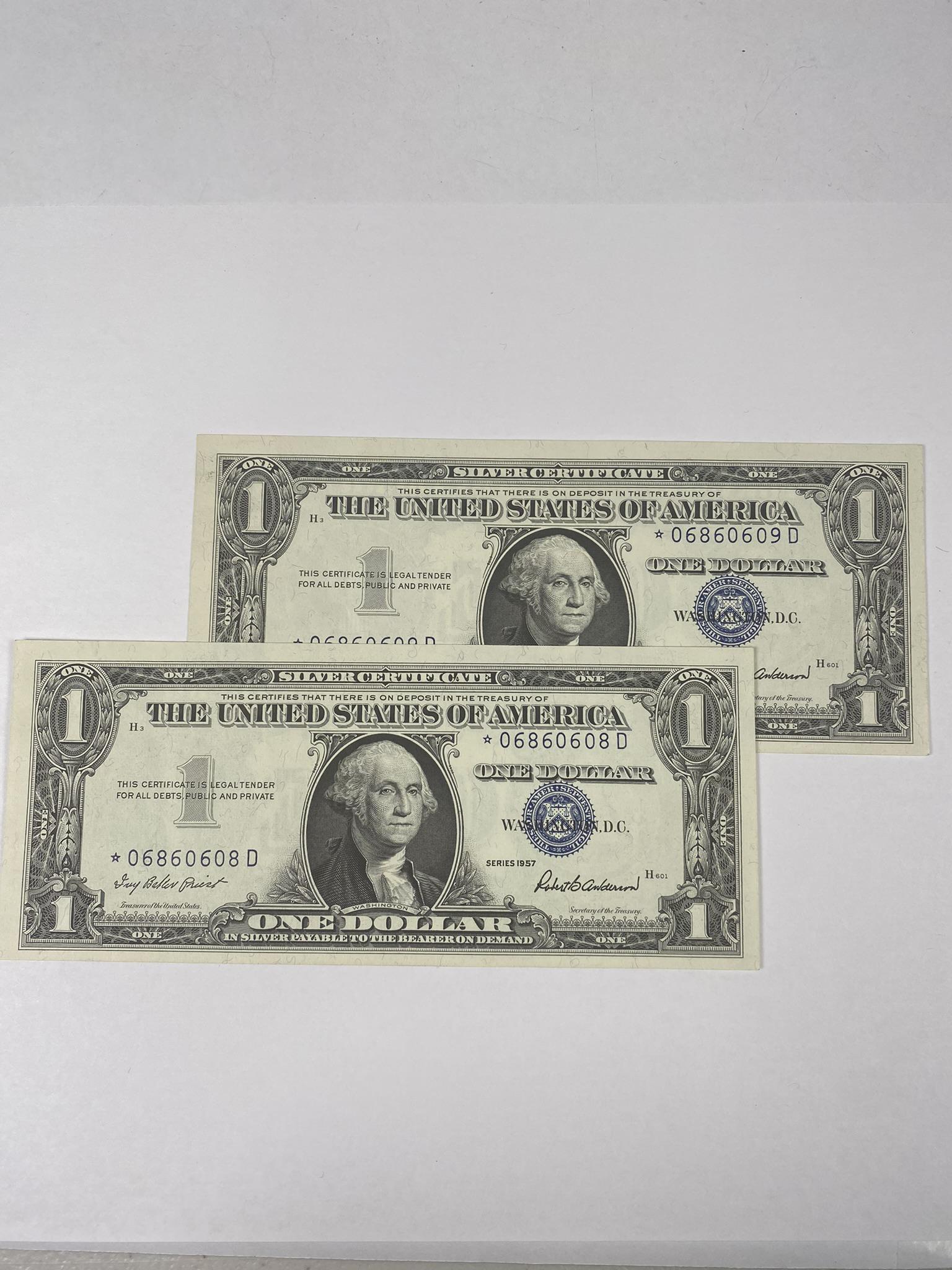 1957 U.S. $1 CONSECUTIVE STAR NOTES (1 of 1)