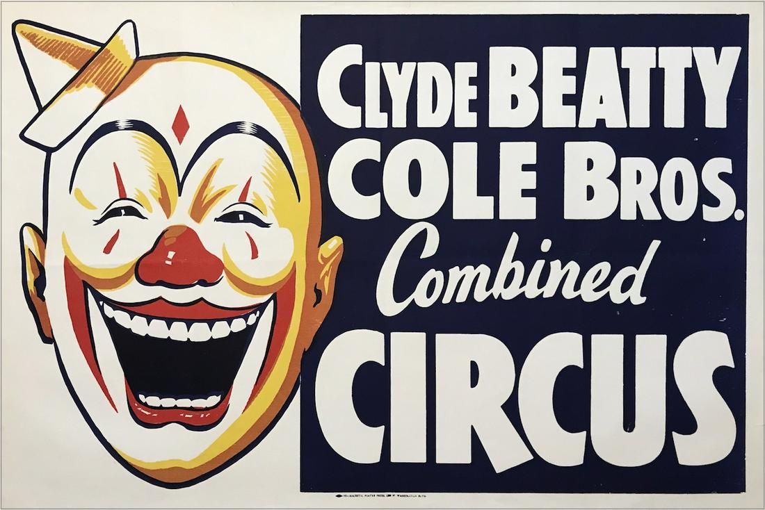 CLYDE BEATTY COLE BROS. COMBINED CIRCUS POSTER (1 of 1)