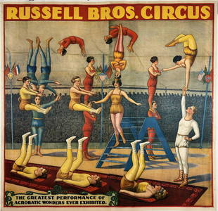 RUSSELL BROS. CIRCUS 6 SHEET POSTER