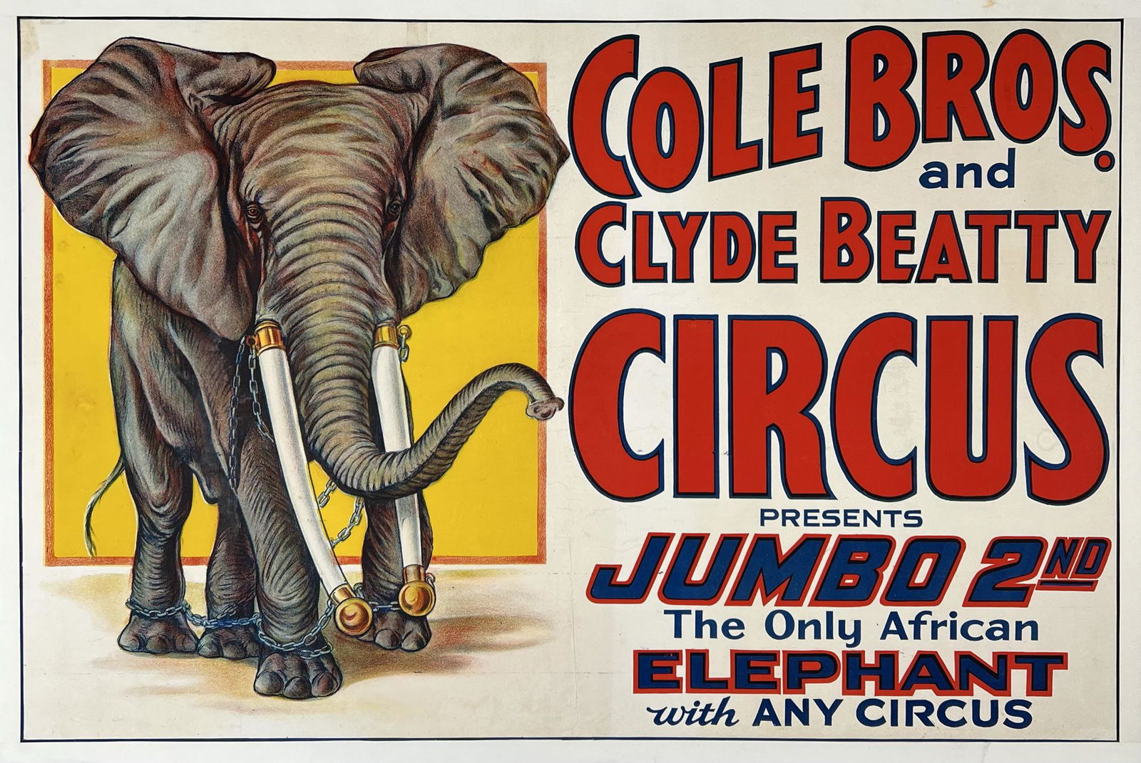 COLE BROS. CLYDE BEATTY CIRCUS POSTER (1 of 1)