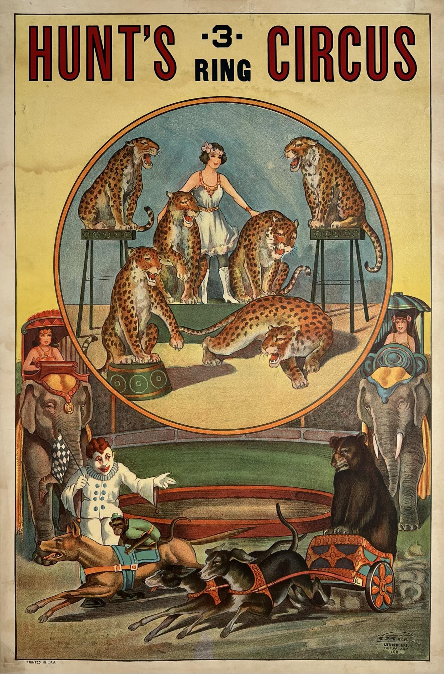 HUNT'S 3-RING CIRCUS POSTER (1 of 1)