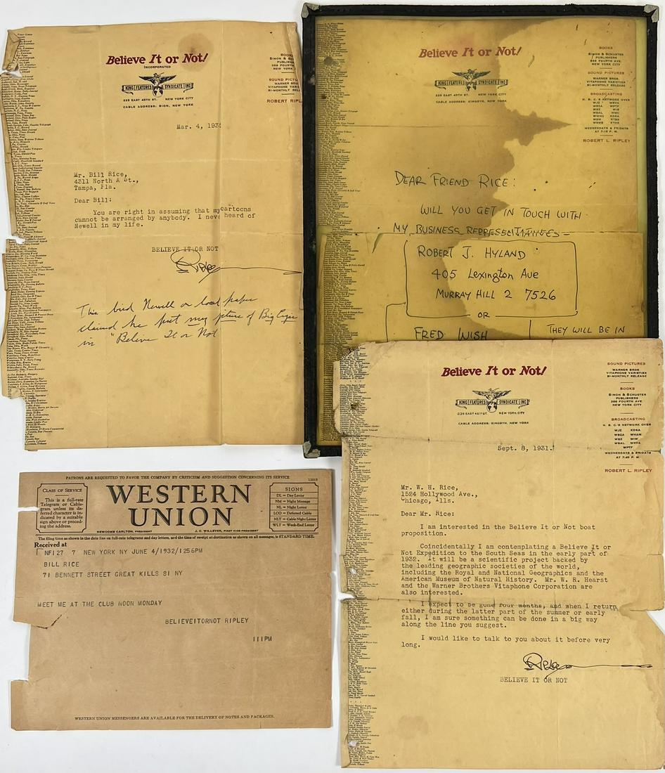 W.H. (BILL) RICE - ROBERT RIPLEY MEMORABILIA (1 of 1)