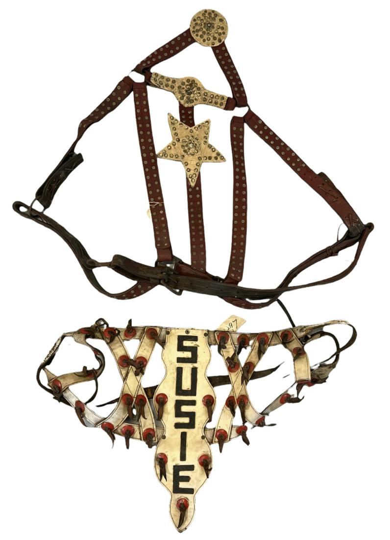 PAIR OF VINTAGE ELEPHANT TRAPPINGS (1 of 1)