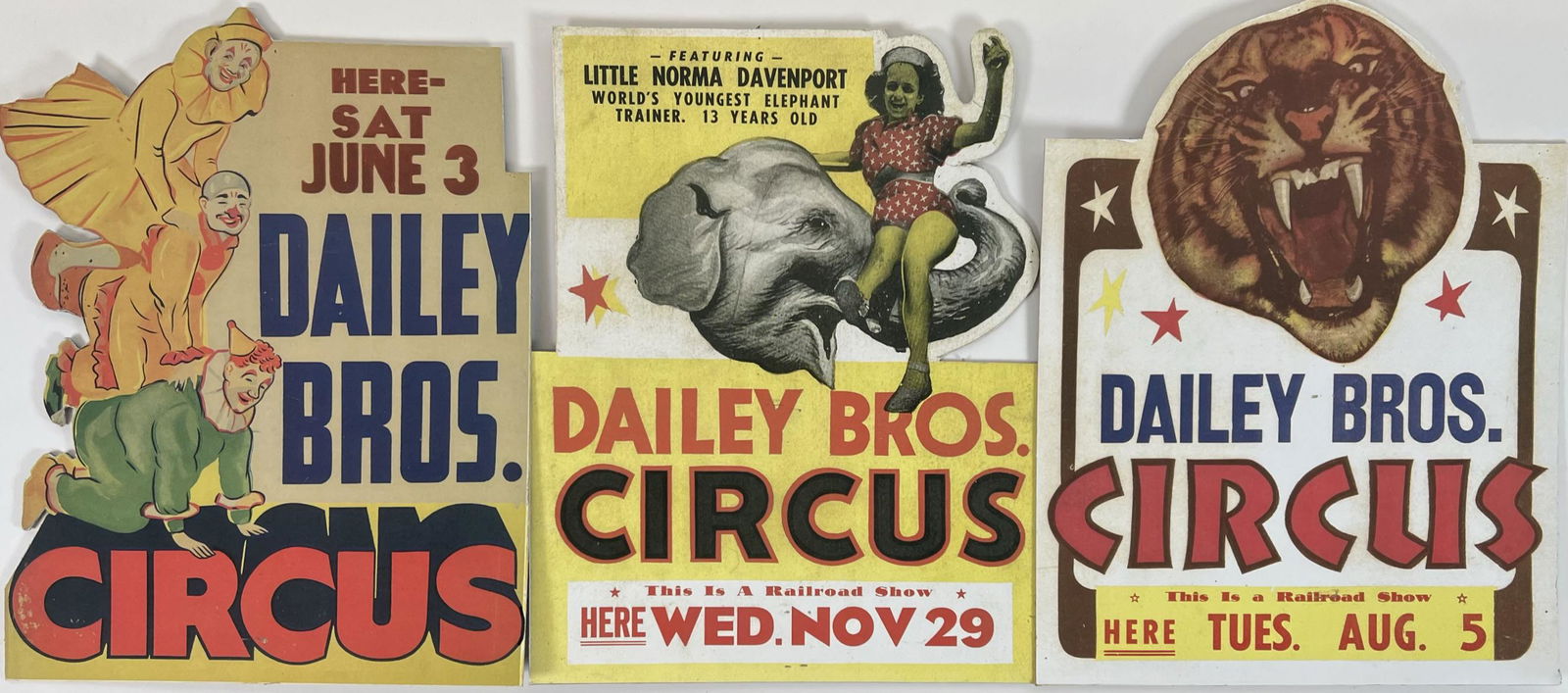 DAILEY BROS. CIRCUS COUNTER CARDS (1 of 1)