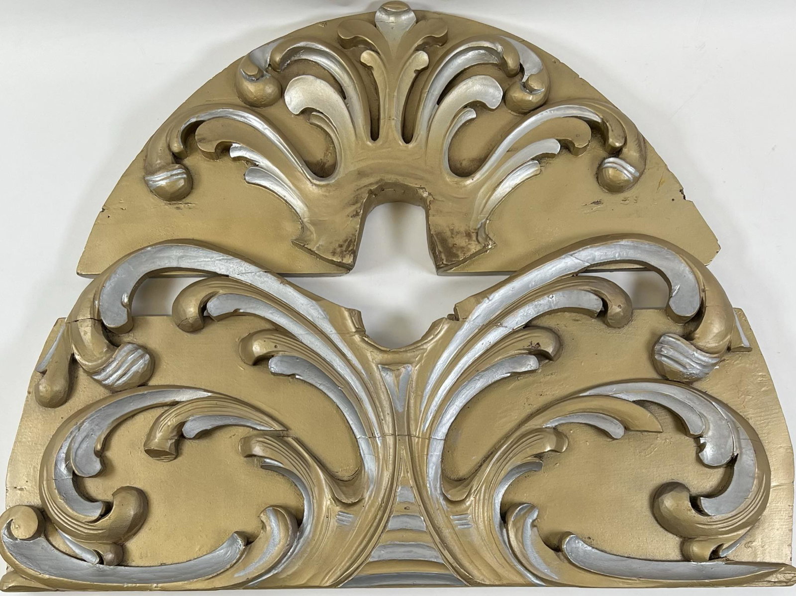 ANTIQUE CAROUSEL CARVING FRAGMENTS: PAIR OF ANTIQUE CAROUSEL GILT CARVINGS. TWO PIECES. 21"X26" OVERALL