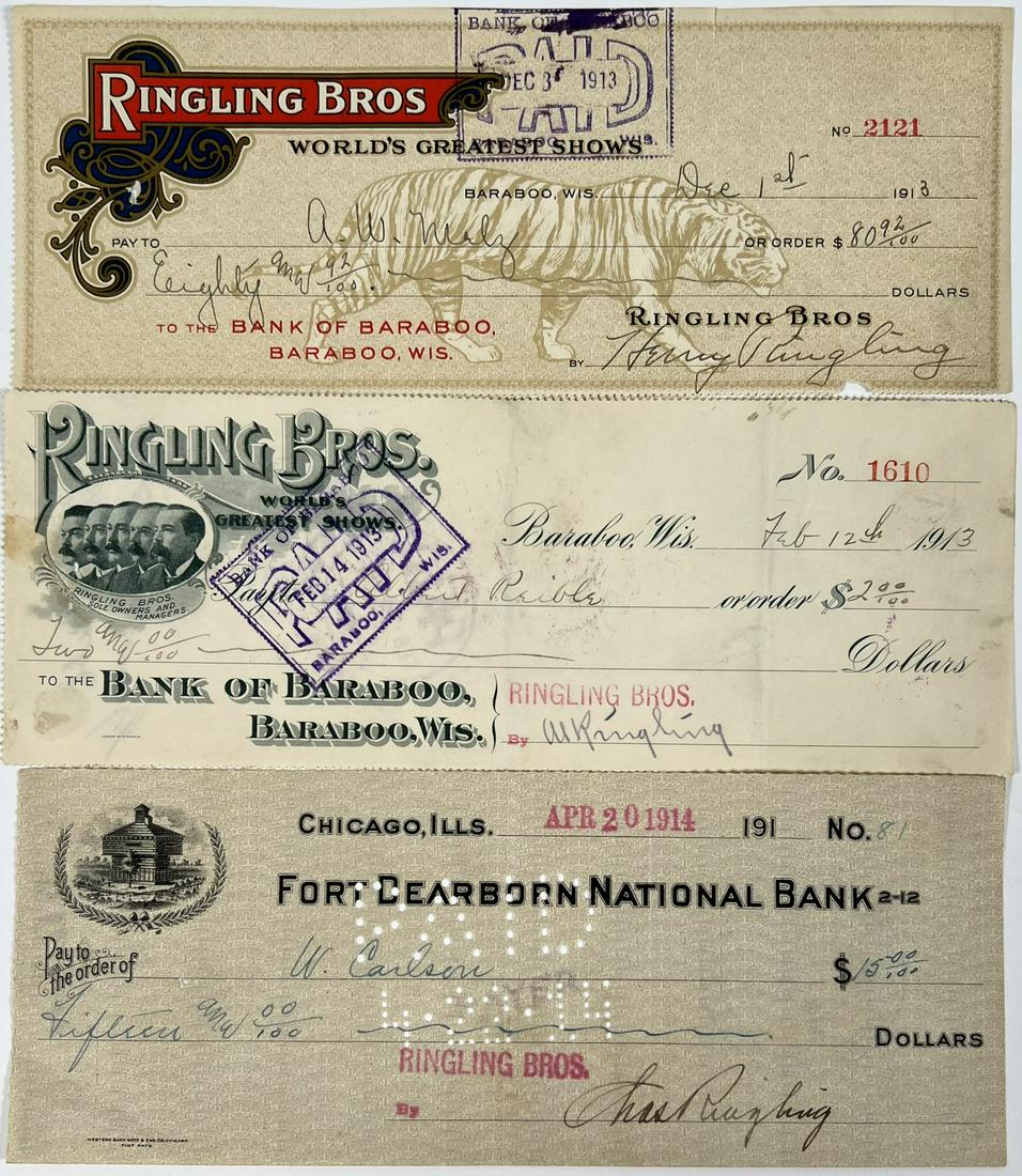 3 RINGLING BROS. CIRCUS CHECKS (1 of 1)