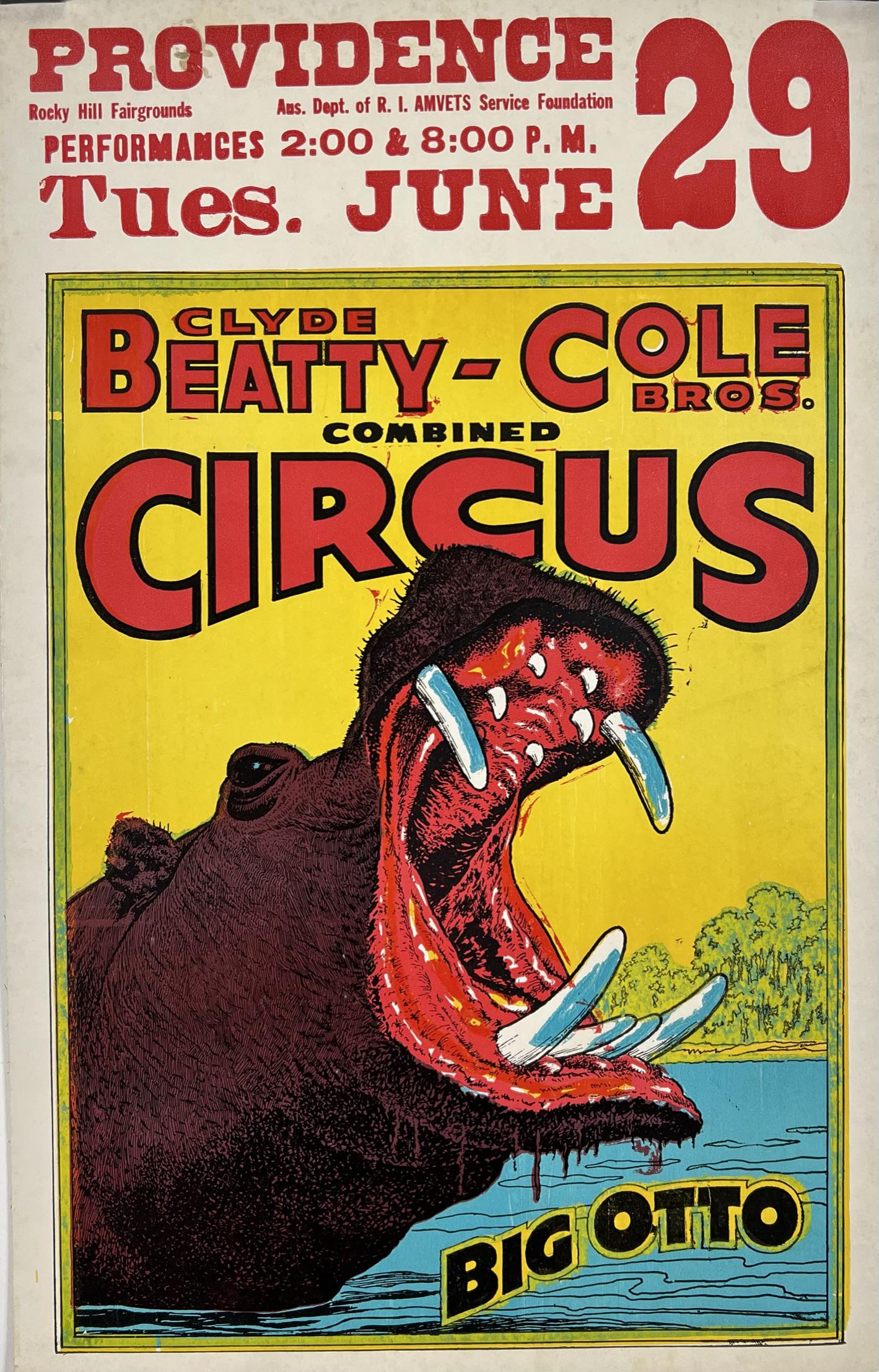 CLYDE BEATTY COLE BROS CIRCUS WINDOW CARD (1 of 1)